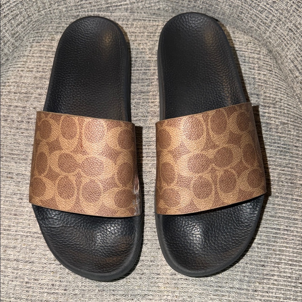 Coach Brown and Black Slip-On Loafers